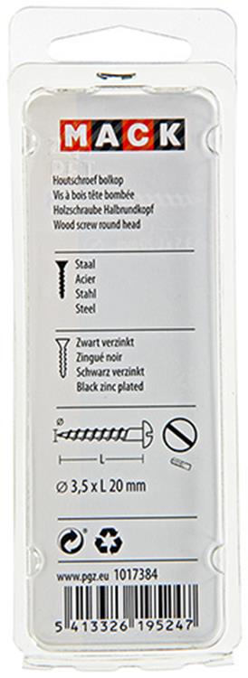 Afbeelding laden in galerijviewer, Mack 1017384 - houtschroef bolkop zwart verzinkt 15 st 3,5 x 20 mm | 10 stuks

