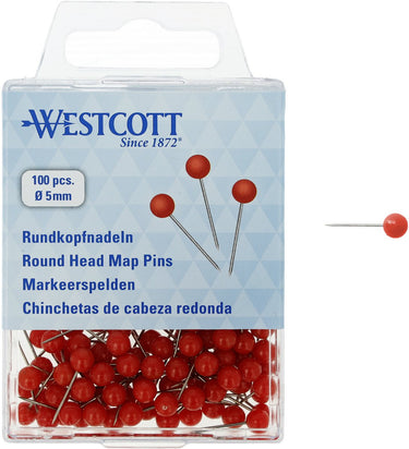 Westcott markeerspelden - rood - doos met 100 stuks - ac-e10503