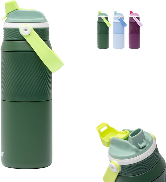 Kambukka dupla geïsoleerde drinkfles 750 ml - 2-in-1 waterfles - 100% lekvrij - pine forest