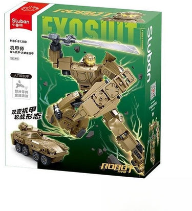 Sluban exosuit robot tank bouwspeelgoed 2in1 actiefiguur – constructiespeelgoed – bouwset met 233 bouwstenen – m38‑b1280 – vanaf 6 jaar