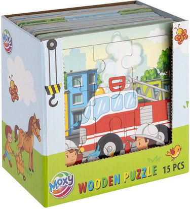 Moxy houten puzzel 9 stukjes 15x15cm