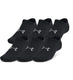 Under armour ua essential no show 6pk unisex sportsokken - zwart - grijs