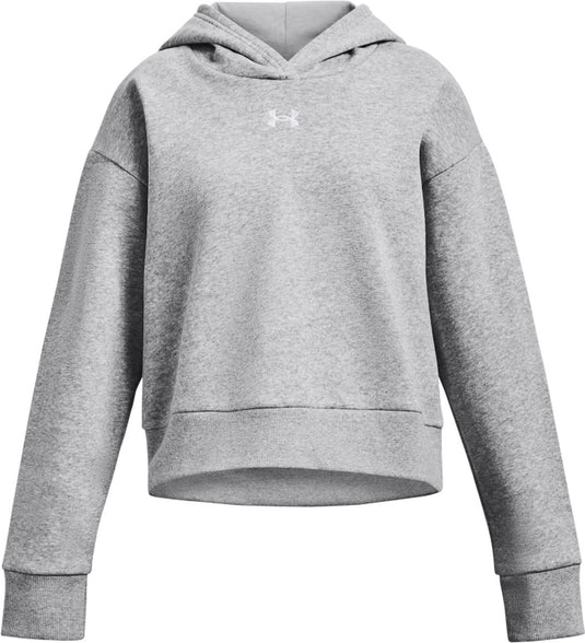 Under armour ua rival fleece hoodie unisex sporttrui - grijs - wit