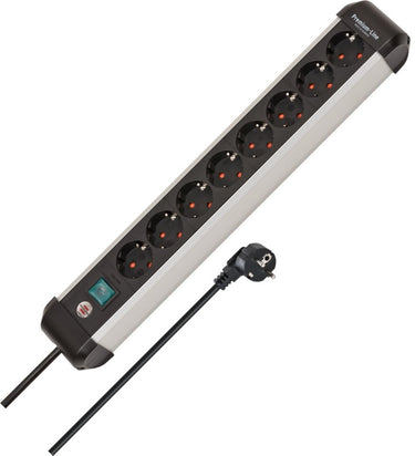 Brennenstuhl premium-alu-line stekkerdoos met schakelaar 8-voudig 3m h05vv-f 3g1,5