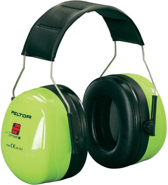 3m peltor h520 optime ll gehoorkap met hoofdbeugel - hiviz