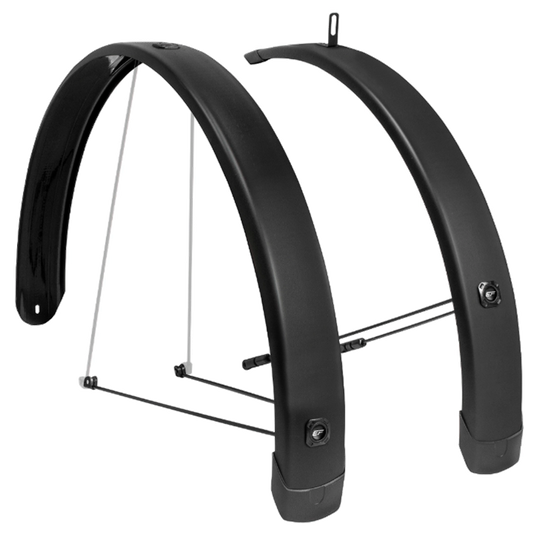 Eurofender spatbord set tempo square 28 inch 65mm - zwart