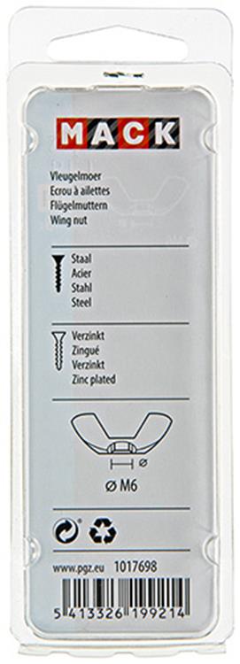 Load image into Gallery viewer, Mack 1017698 - vleugelmoer staal verzinkt 5 st m6 | 10 stuks
