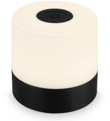 B.k.licht briloner - oplaadbare mini tafellamp - met usb-c - draadloos - dimbaar - buitenlamp - kinderlamp - 2.700k warm wit licht - 7x7 cm - zwart