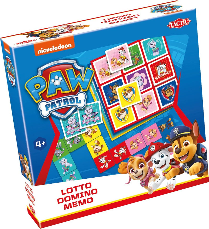 Load image into Gallery viewer, Tactic paw patrol 3-in-1 spellenverzameling – kaartspel - lotto – domino – memo - kinderspel vanaf 4 jaar
