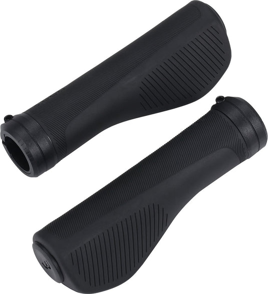 Bbb cycling steadycomfort ergonomische handvatten fiets – 135mm 30-32od – zwart - bhg-110
