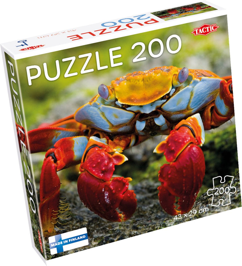 Load image into Gallery viewer, Tactic colourful crab – puzzel – 200 stukjes – kleurrijk zeeleven – strak en rustgevend ontwerp – hoogwaardige scandinavische kwaliteit
