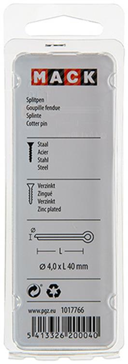 Load image into Gallery viewer, Mack 1017766 - splitpen staal verzinkt 10 st 4,0 x 40 mm | 10 stuks
