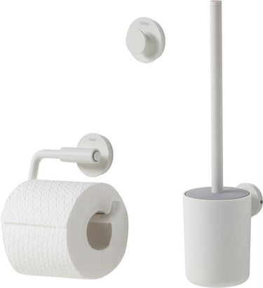 Tiger urban toiletaccessoireset - toiletborstel met houder - toiletrolhouder zonder klep - handdoekhaak – wit