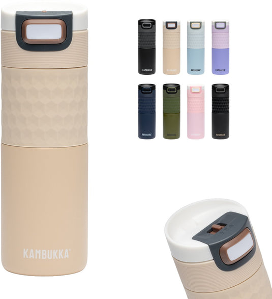 Kambukka etna grip thermosbeker 500 ml - makkelijk reinigen - lekvrije koffiebeker - barely beige