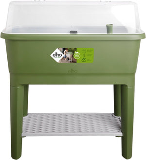 Elho noa kweektafel 80 - kweekbak op poten met deksel - waterreservoir - ø 78.5 x h 34.2 cm - mosgroen