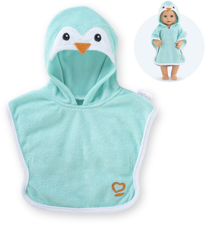Load image into Gallery viewer, Corolle badcape babypop pinguin 36cm - poppenaccessoire blauw.
