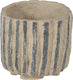 Woood karo decoratie pot - papier mache - zand - 20x25x25