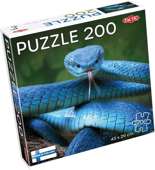 Tactic blue viper – puzzel – 200 stukjes – indrukwekkende slangenillustratie – strak en rustgevend ontwerp – hoogwaardige scandinavische kwaliteit