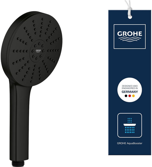 Grohe vitalio joy+ 120 handdouche - 3 straalsoorten - aquabooster - waterbesparend (7 l min) - matte black