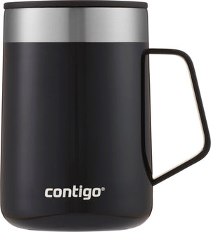 Contigo contingo streeterville desk mug, geïsoleerde roestvrij stalen thermoskoffiebeker met handgreep en deksel, houdt koffie en thee tot 5 uur warm, ideaal voor zowel kantoor als thuis, 410 ml | licorice