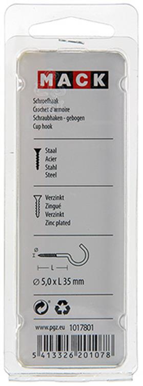 Load image into Gallery viewer, Mack 1017801 - schroefhaak staal verzinkt 4st 5,0 x 35 mm | 10 stuks
