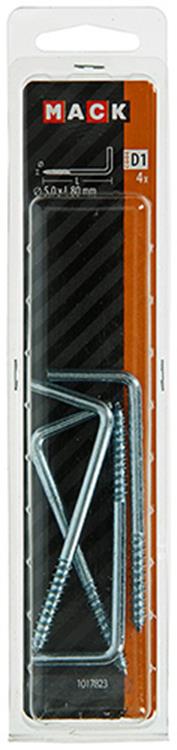 Load image into Gallery viewer, Mack 1017823 - schroefduim staal verzinkt 4st 5,0 x 80 mm | 5 stuks
