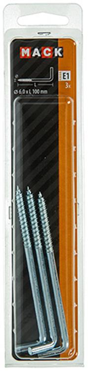Load image into Gallery viewer, Mack 1017824 - schroefduim staal verzinkt 3 st 6,0 x 100 mm | 5 stuks
