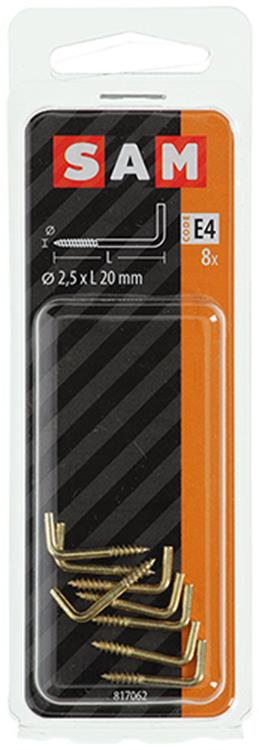Mack 1019700 - schroefduim messing 8 st 2,5 x 20mm | 10 stuks