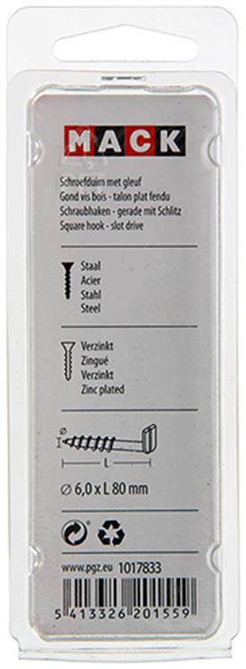 Afbeelding laden in galerijviewer, Mack 1017833 - schroefduim met gleuf staal verz. 3 st 6,0 x 80 mm | 10 stuks
