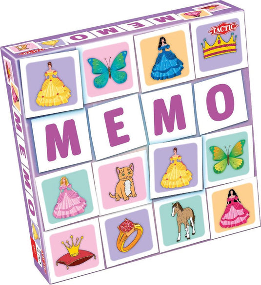 Tactic memo prinsessen en dieren - memospel - zoek de juiste paren - betoverende prinsessen en schattige dierenvrienden - gezelschapsspel voor kinderen en families - 2 tot 6 spelers - vanaf 3 jaar