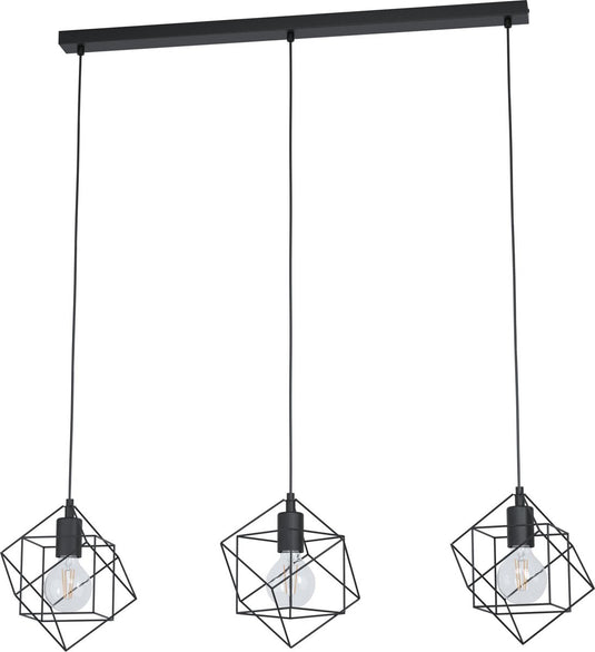 Eglo straiton - hanglamp - e27 - 90,5 cm - zwart
