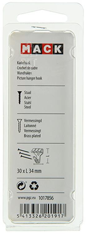 Load image into Gallery viewer, Mack 1017856 - kaderhaak staal vermessingd 4st 30 x 34 mm | 5 stuks
