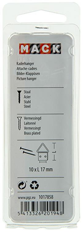 Load image into Gallery viewer, Mack 1017858 - kaderhanger staal vermessingd 6 st 10 x 17 mm | 10 stuks
