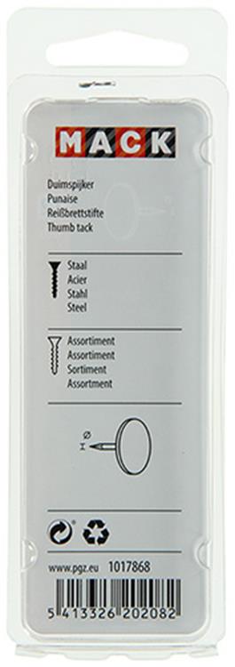 Afbeelding laden in galerijviewer, Mack 1017868 - duimspijker staal assortiment 60 st | 10 stuks
