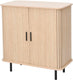 Mano leisure dressoir met schuifdeur - opbergkast 80 x 40 x 85 cm – eikenpatroon zwart metaal