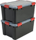 Iris airtight opbergbox - 50l - kunststof - zwart rood - set van 2
