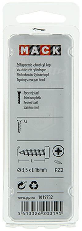 Afbeelding laden in galerijviewer, Mack 1019782 - zelftappende schroef cyl.kop a2 13 st 3,5 x 16 mm | 10 stuks
