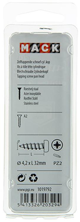 Load image into Gallery viewer, Mack 1019792 - zelftappende schroef cyl.kop a2 8 st 4,2 x 32 mm | 10 stuks
