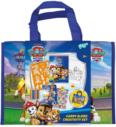 Totum paw patrol speelgoed luxe vakantie teken- sticker en kleurmap - carry along set voor uit en thuis - creatief speelgoed junior tekenen kleuren stickeren vanaf 3 jaar