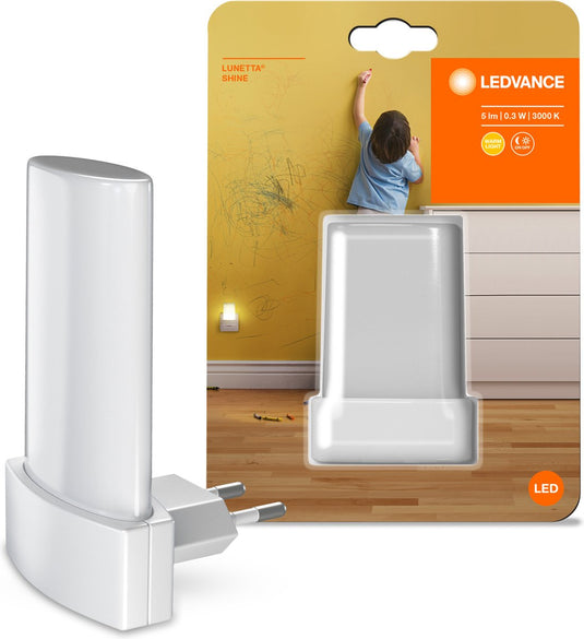 Ledvance nachtlicht led: voor stopcontact, lunetta shine -,28 w, 22-…24- v, warm wit, 3- k, body materiaal: polycarbonate (pc), ip2-