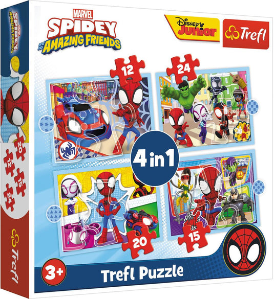 Trefl spidey en vrienden 4-in-1 puzzel