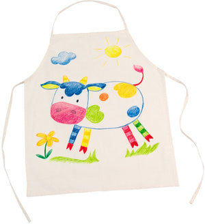 Goki kleur je eigen fair trade schort - blanco textiel schort om te versieren - 42,5 x 54,5 cm
