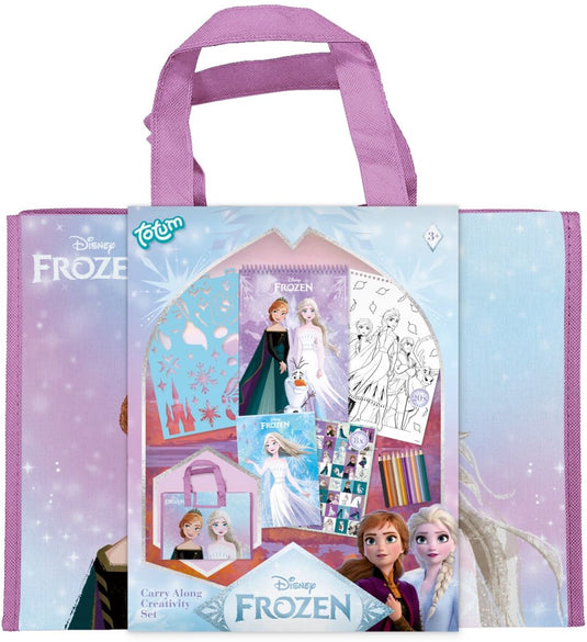 Totum disney frozen xl vakantieset teken- sticker en kleurmap - carry along set voor uit en thuis - creatief speelgoed junior tekenen kleuren stickeren vanaf 3 jaar