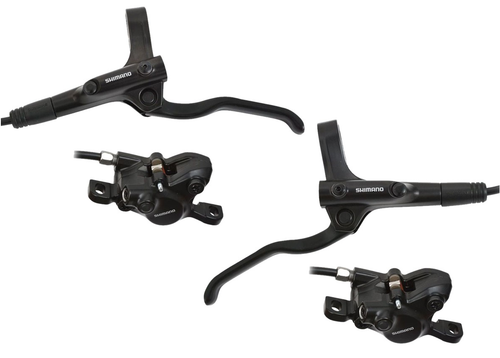 Shimano hydraulische schijfremset mt200 voor- en achterzijde - zonder remschijf - zwart