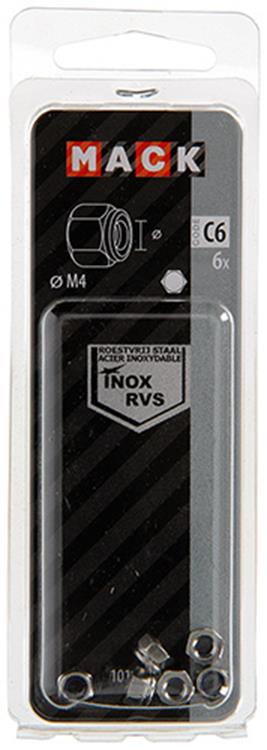 Load image into Gallery viewer, Mack 1019856 - zeskant borgmoer inox a2 6 st m 4 | 10 stuks
