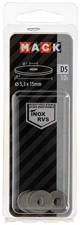 Load image into Gallery viewer, Mack 1019877 - carrosserie sluitring inox a2 10 st 5,3x15 | 10 stuks
