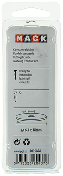 Load image into Gallery viewer, Mack 1019878 - carrosserie sluitring inox a2 8 st 6,4x18 | 10 stuks
