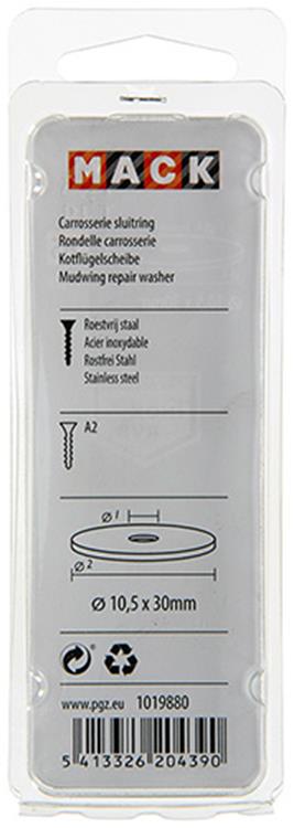 Afbeelding laden in galerijviewer, Mack 1019880 - carrosserie sluitring inox a2 3 st 10,5x30 | 10 stuks
