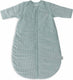 Jollein baby slaapzak winter met afritsbare mouw 110cm - rond - rib sea green - winterslaapzak