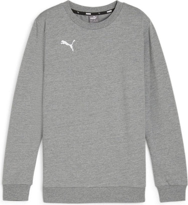 Puma teamgoal casuals crew neck sweat jr jongens sporttrui - medium gray heather- white